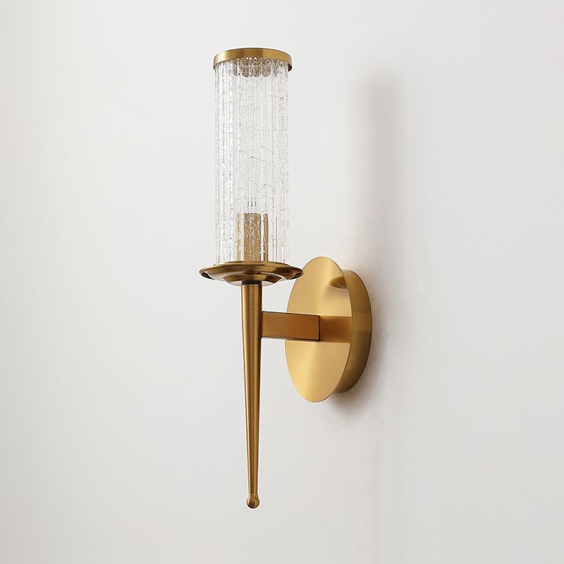 Brass Finish Wall Mounted Lamp, Single Light Design with Brass Finish for Hallway