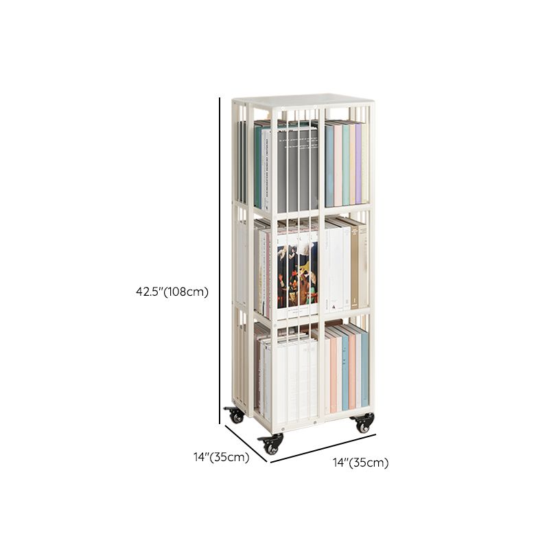 Scandinavian Metal Book Shelf Freestanding Standard Kids Bookshelf in White