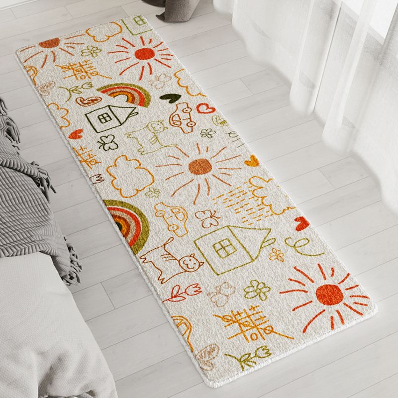 Modern Fairy Tale Rug Multi Color Blended Carpet Pet Friendly Easy Care Washable Indoor Rug for Bedroom