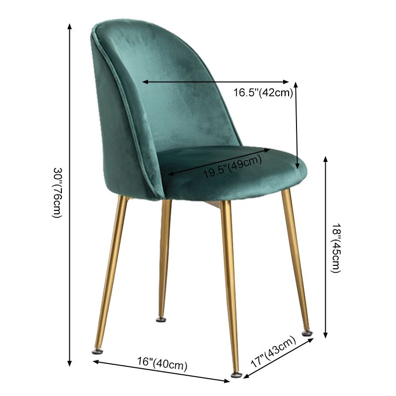 Glam Style 16.5'' Wide Dining Room Chair Solid Back Side Chair with 4 Legs for Home Use