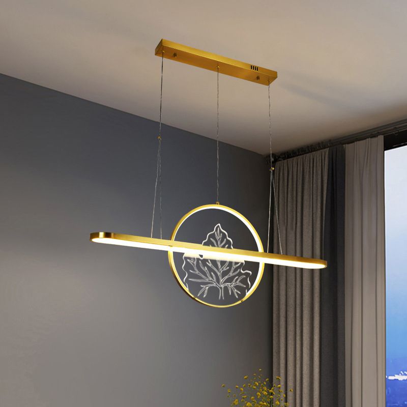 Modern Style Circle Shape Island Pendants 2 Lights Metal Pendant Lights for Dining Room