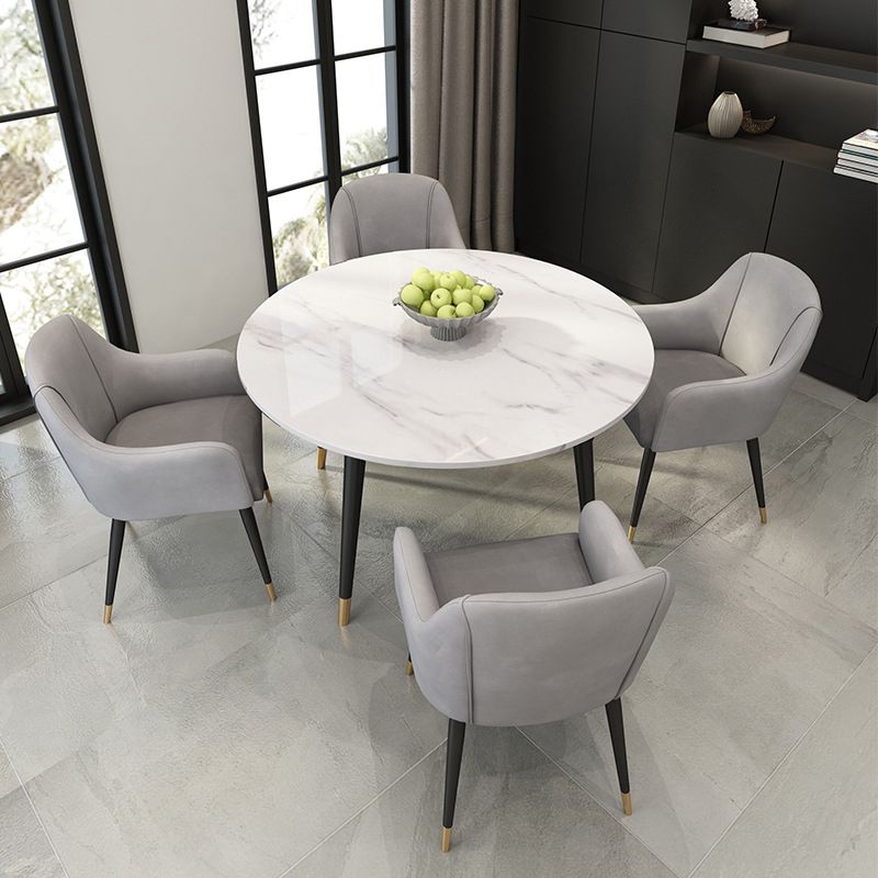 Contemporary Style Round Table Set 1/2/5/7 Pieces Dining Set for Home