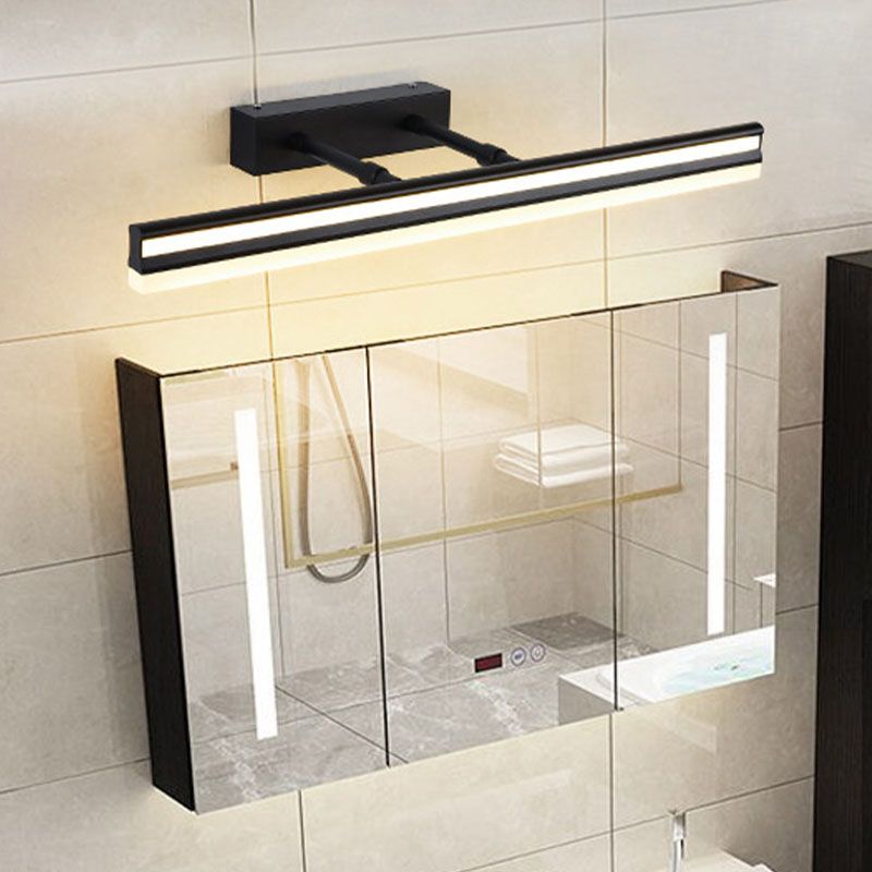 Modern Style Linear Shade Wall Lighting Metal 1 Light Mirror Sconce Lamp
