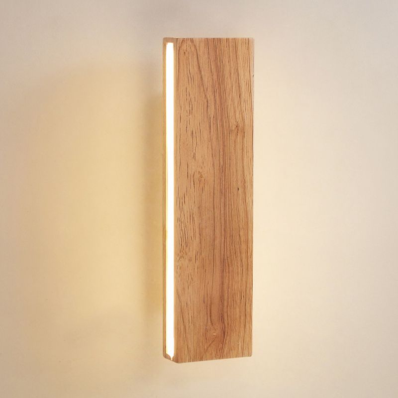 Single Modernism Beige Finish Wall Mounted Sconce Wooden Wall Light