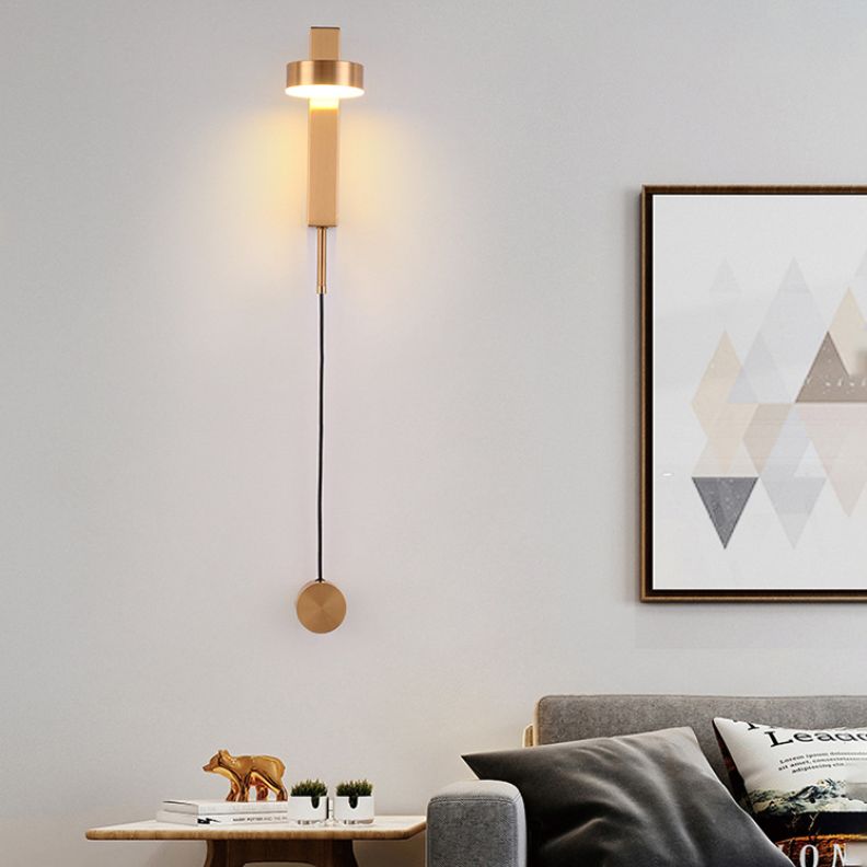 Lámpara de pared LED de hierro electroplacado en un estilo moderno de pared geométrica acrílica para dormitorio