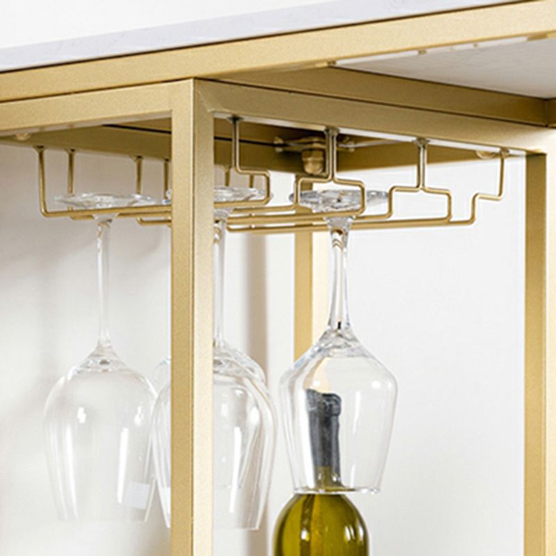 Modern Free Form Bar Dining Table Metal and Stone Bar Table for Living Room