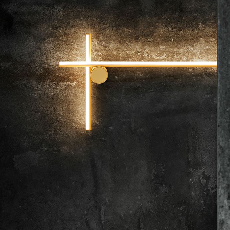 Luci di applique in alluminio in alluminio in alluminio a parete moderna a 2 luci in finitura dorata