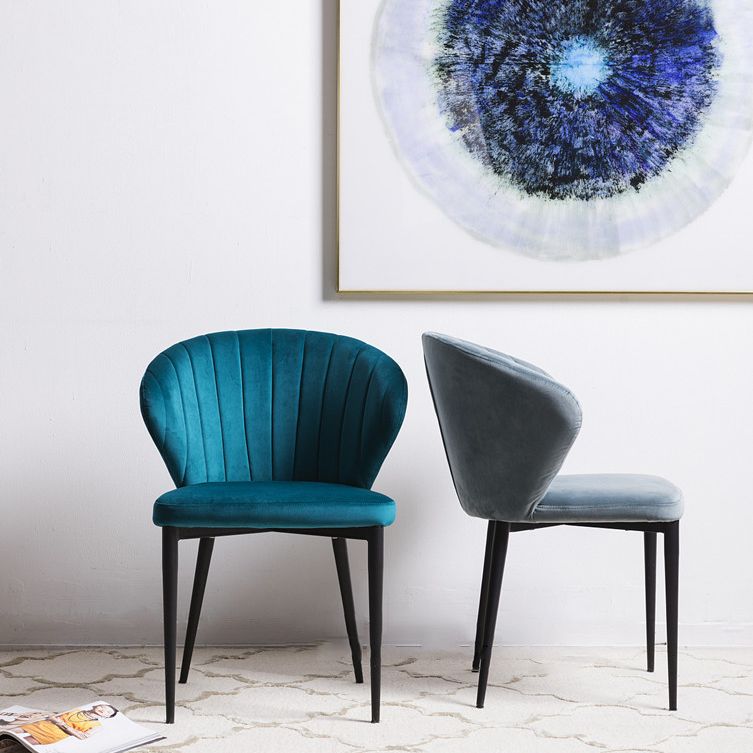 Contemporary Side Chair Metal Wingback Dining Chair for Indoor