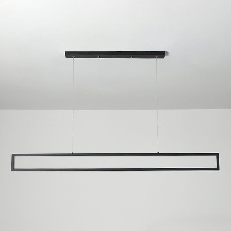 39.4 "de large style minimaliste LED île clairs Black Metal Long Strip Suspension Lampe pour le bar de cuisine
