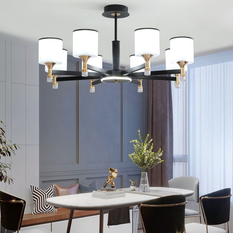 Glass Ceiling Hung Fixtures Modern Cylinder Pendant Lighting for Living Room