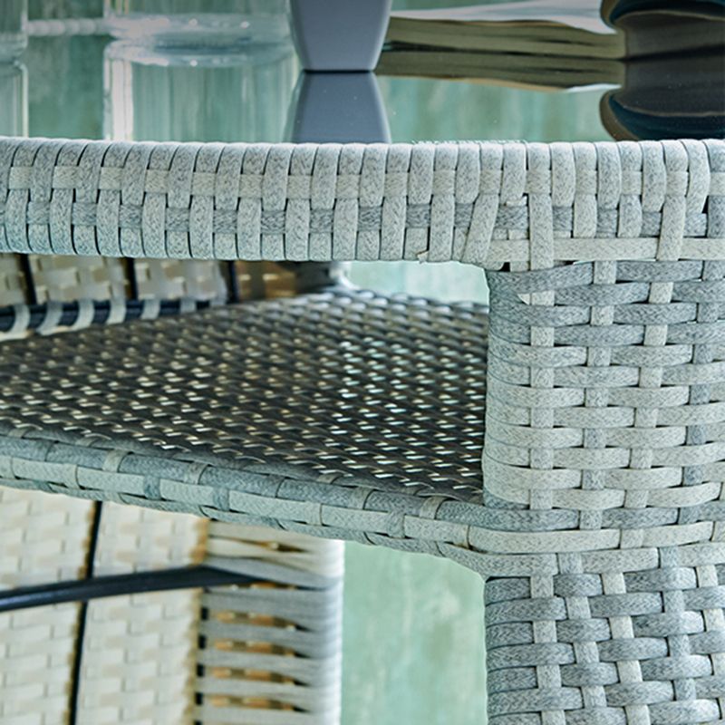 Boho Style Bistro Set 3 Pieces Round Glass Water Resistant Bistro Set