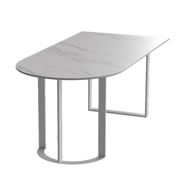 Simplicity Style Furniture Double Pedestal Stone Dining Site Table for Home
