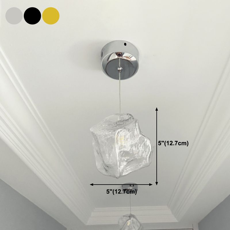 Multi Lights Geometric Cluster Pendant Light Modern Style Glass Down Lighting