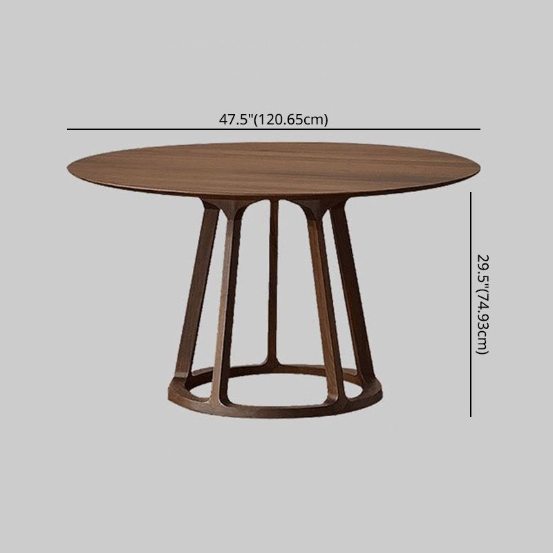 Round Standard Solid Wood Top Dining Set with Solid Brown Wood Legs for Dining Furniture