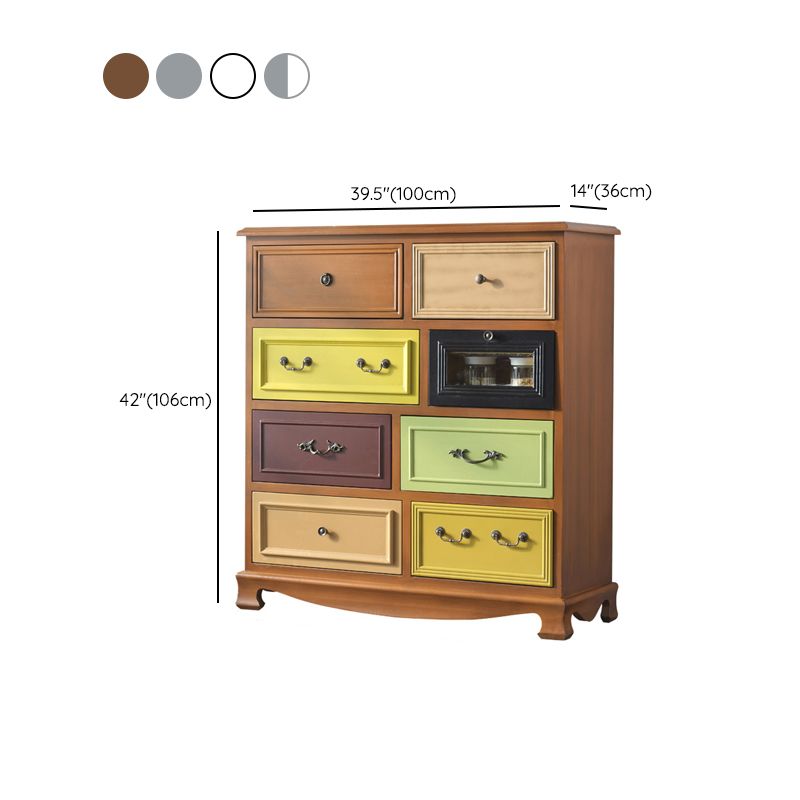 Nautical Vertical Lingerie Chest Wood Storage Chest Dresser for Bedroom