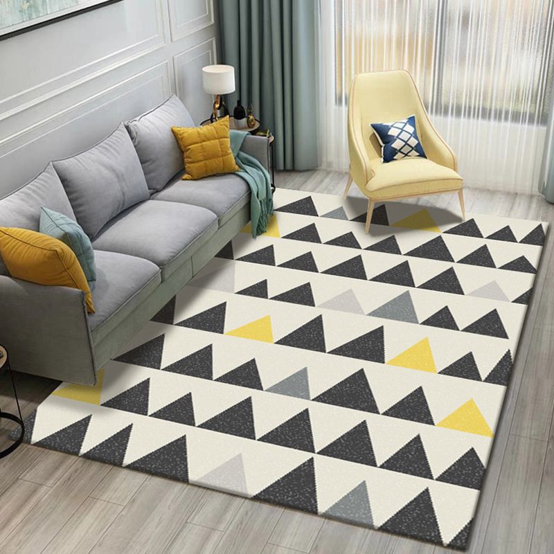 Minimalist Graphic Print Rug Polyester Area Carpet Pet Friendly Indoor Rug for Home Decoration
