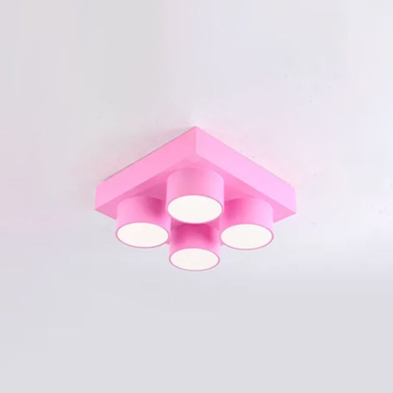 Spielzeug Brick Kindergarten Flush Ceiling Light Metal Creative Kids LED Flush Mount Halterung