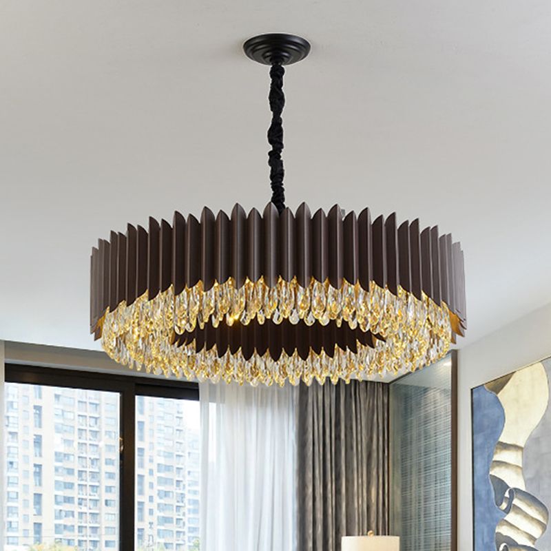 Chandelier de cristal rond