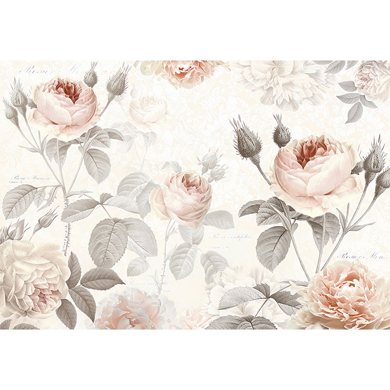 Water-Resistant Elegant Roses Wall Art Personalized Size Contemporary Wall Mural for Accent Wall