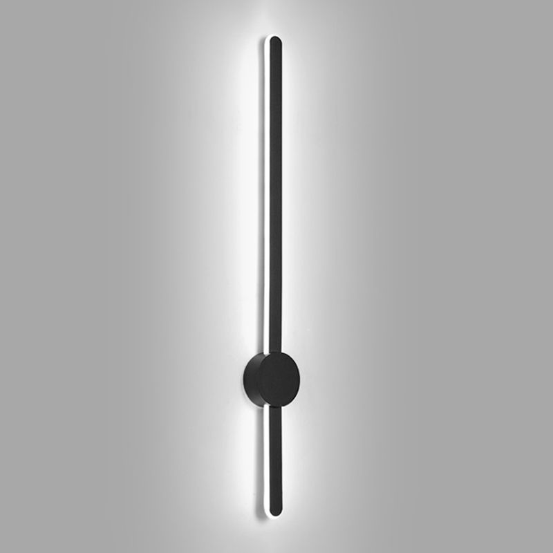 Metal Linear Shape Wall Light Modern Style Multi Lights Wall Mounted Light in Black