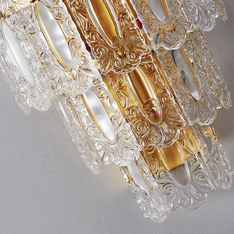 Multiple-Light Geometric Wall Light Fixture Modern Crystal Wall Sconce Light