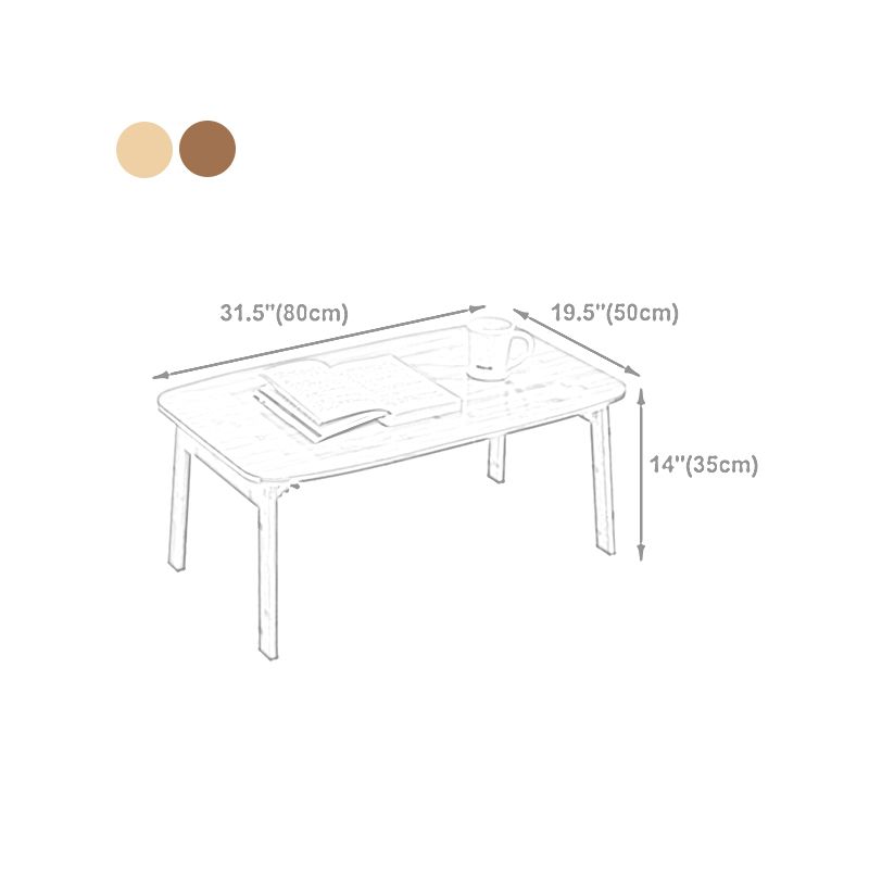 Modern Brown/Oak 4 Legs 1 Coffee Table Geometric Folding Table for Living Room