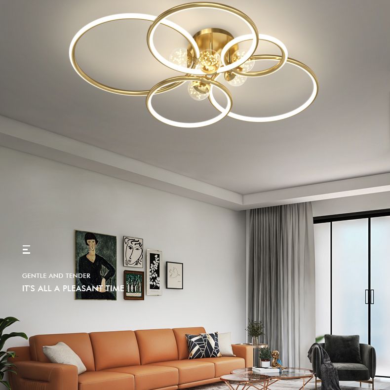 LED Ceiling Light Fixture Flush Mount Ligh Glass Light Ringed Light Indoor Room Light