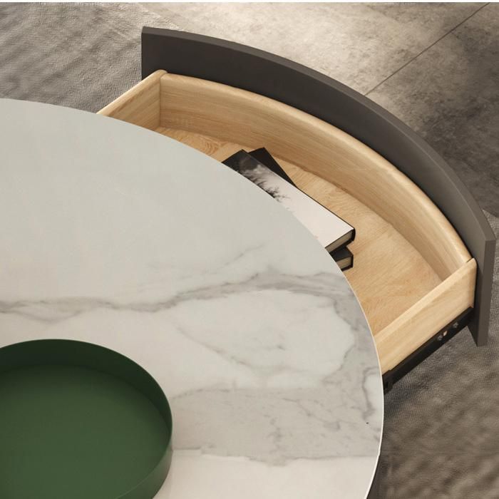 Metal Craft Grey Coffee Table with Circular Nested Single Foot Base Coffee Table