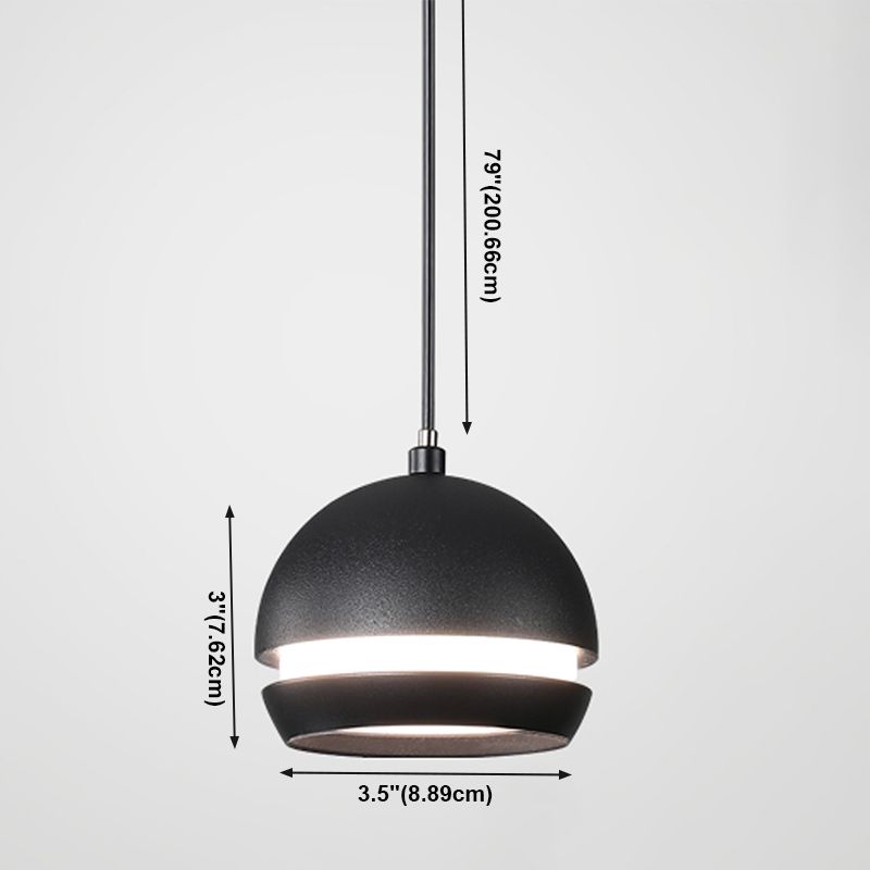 Acrylschwarze LED Hängende Lampe im modernen minimalistischen Stil Frosted Aluminium Globe Anhänger Licht