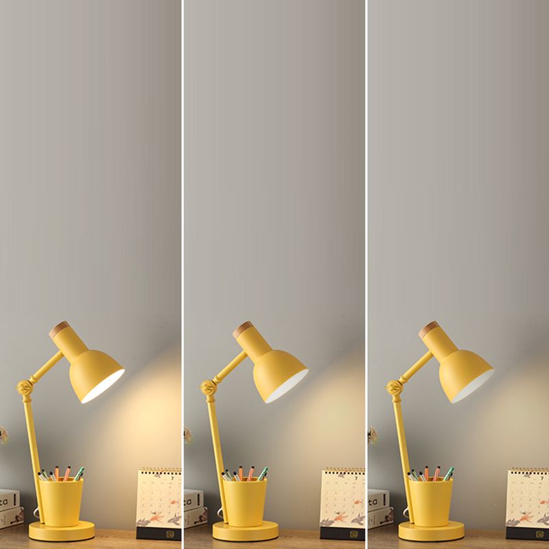Lampada da scrivania per sala studio con braccio oscillante Lampada da lettura in stile Macaron a 1 testa in metallo con portapenne