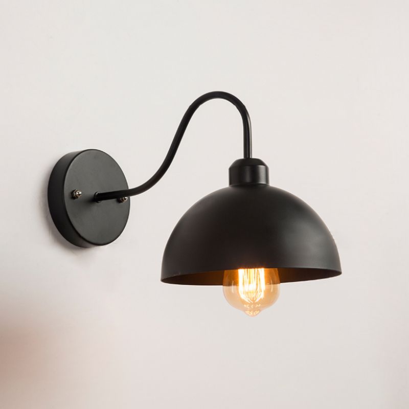 Schwarzer Dom Schattenbad Leuchte Industriemetall 1-Licht-Wandmontageleuchte