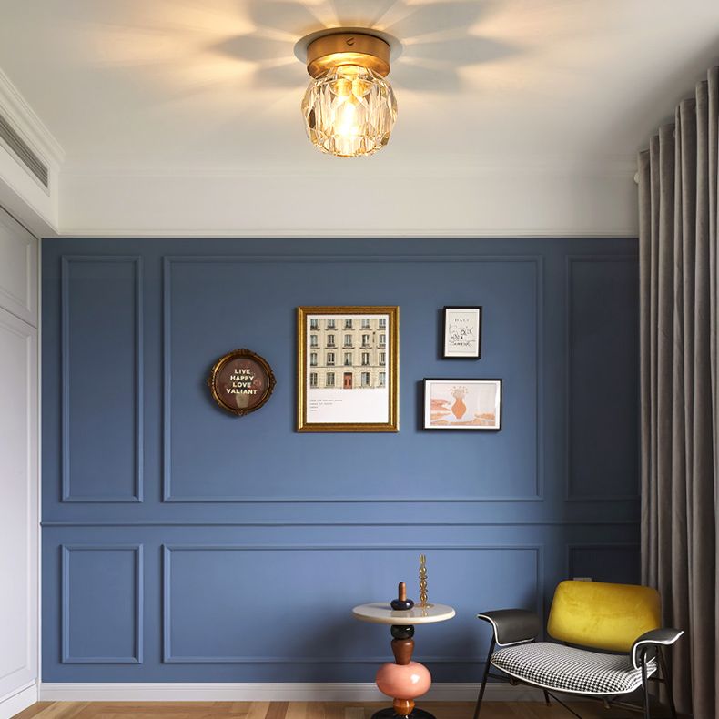 Mini plafond cristallin 1-LIGHT 4,3 "LAPE LA LAPE TRADIÈRE LAMPLE MOULT MOUPE POUR CORRIDOR D'AUSLEU