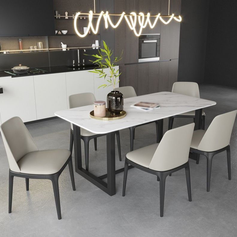 Modern Stone Dining Table Rectangle Dining Table for Kitchen