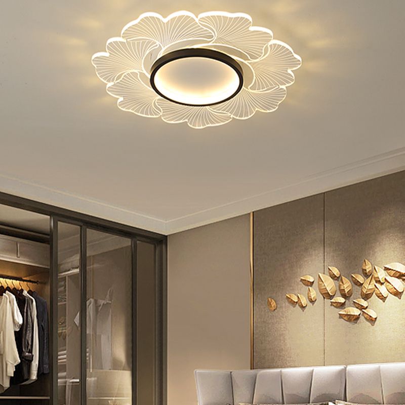 Nordic Style Ceiling Light Fixture Flower-Shaped Flush Mount with Acrylic for Bedroom