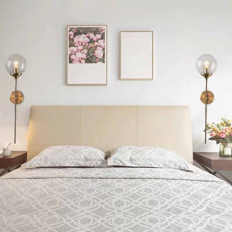 Single Golden Finish Modernism Glass Shade Unique Bathroom Vanity Light