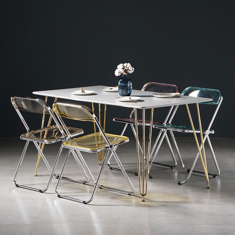 Chaise de salle à manger sans bras en plastique industriel, chaise latérale de salle à manger à dossier ouvert pour restaurant