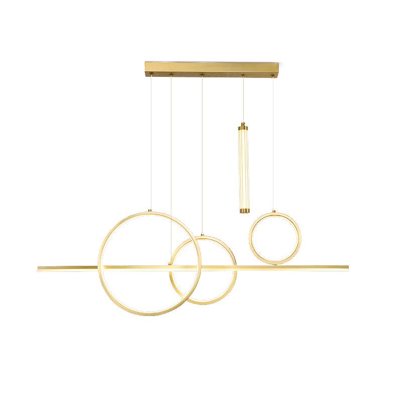 Multiple-Light Geometric Island Pendant Modern Metal Island Lighting for Dining Room