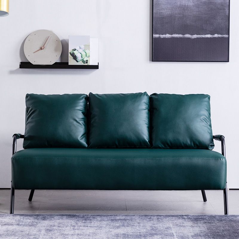 Contemporary Sofa with Bolster Pillows Metal with Four Legs Seating