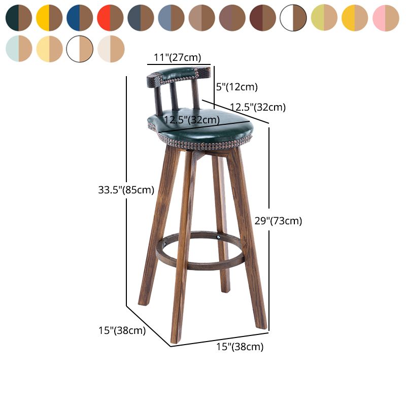 Taburete de bar sin brazos con respaldo moderno, taburete de bar para el hogar, de madera, con cojín y Pedal