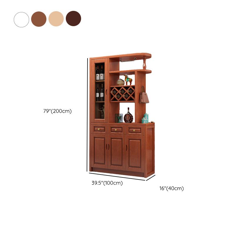 3-drawer Solid Wood Cabinet 15.74" Wide Accent Cabinet Doors