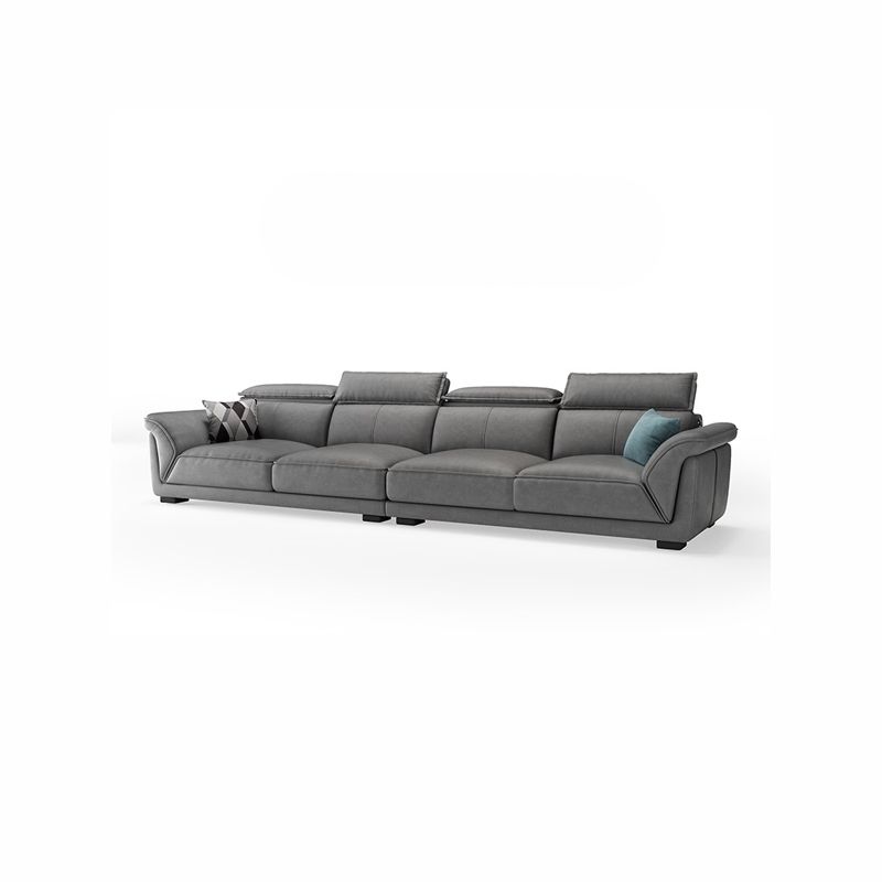 Divano sezionale moderno in pelle finta 33,46 "divano e chaise del braccio svasato, grigio