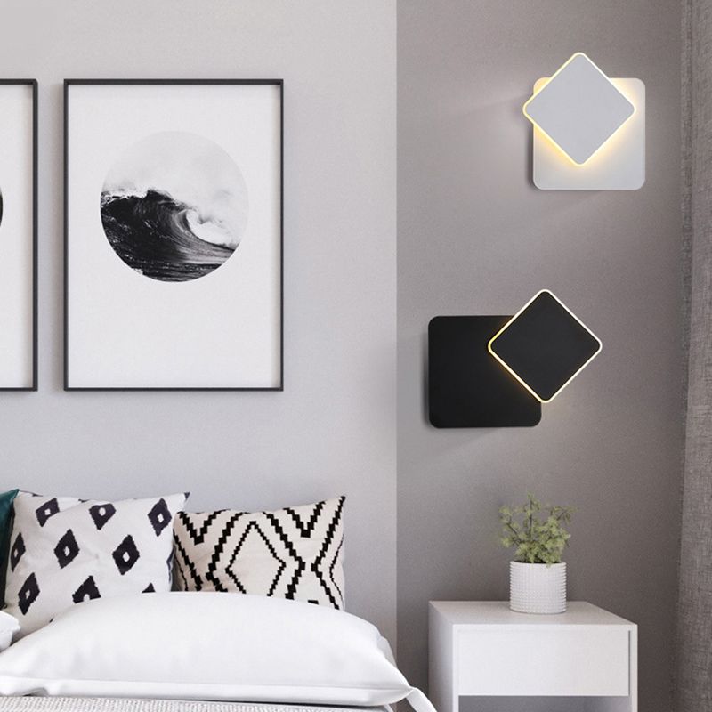 Nordic Style Iron Wall Light Geometry Shape Rotatable Wall Lamp for Bedroom
