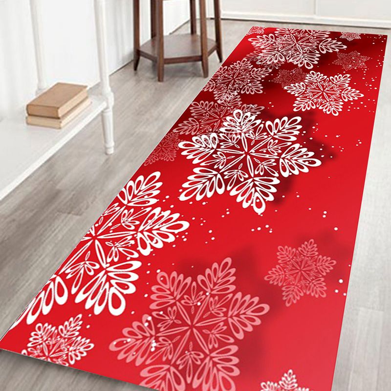 Red Simple Carpet Polyester Star Area Carpet Washable Carpet for Home Decor