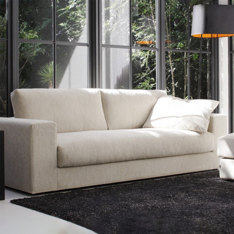 29.5" H Contemporary Linen Blend Square Arm Sofa for Living Room