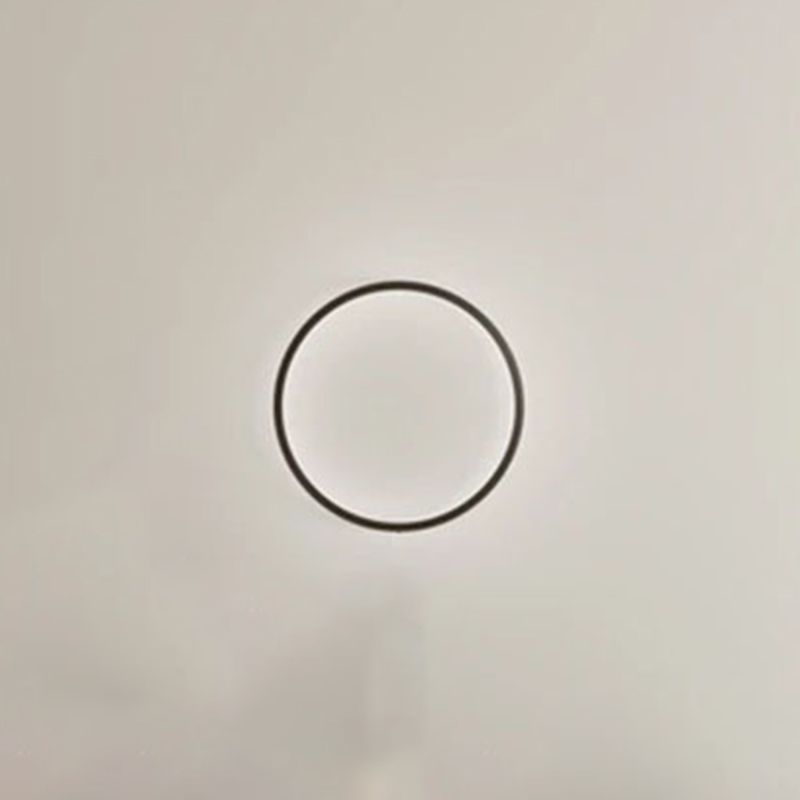 Black Circular LED Wall Lamp in Modern Simplicity Aluminium RGB Wall Light with Silicone Shade