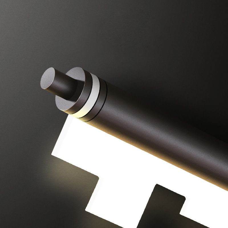 Matte Effect Tubular Metal Island Lighting Simple Style LED Ceiling Light with Acrylic Shade