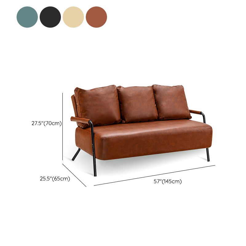 Metal Stationary Loveseat Cushions Back Standard Sofa with Pillows