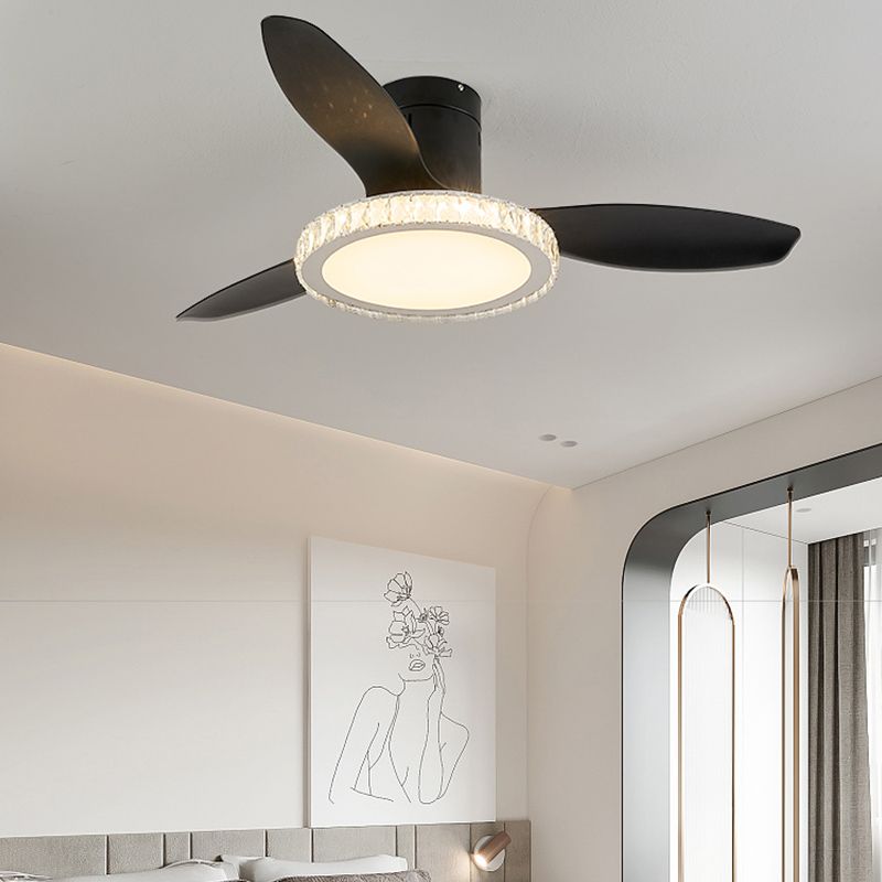 Metal Round Ceiling Fan Light Kids Style 1-Light Ceiling Fan Lighting for Bedroom