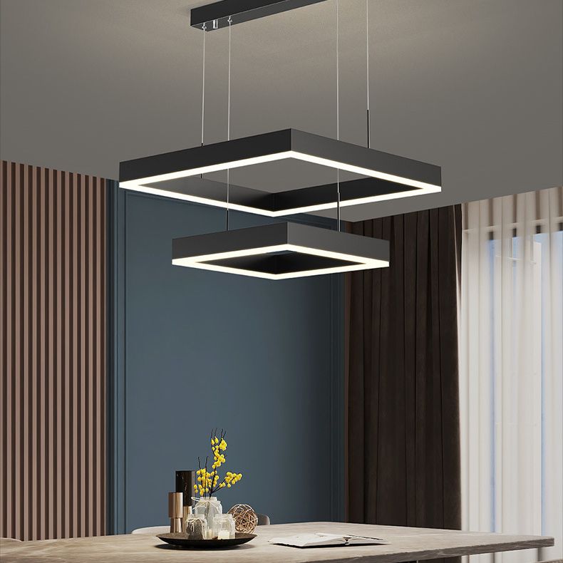 Luz de luz colgante cuadrada luces colgantes de metal modernas