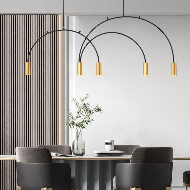 Contemporary Pendant Lights Cylinder Island Lights Metal 5 Light for Kitchen Island